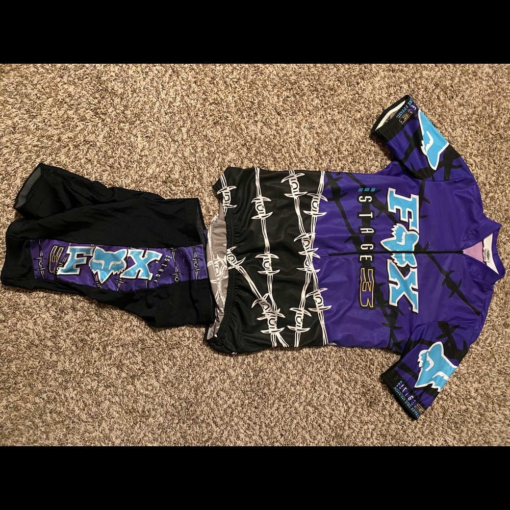 Fox Racing retro mountain bike jersey and shorts